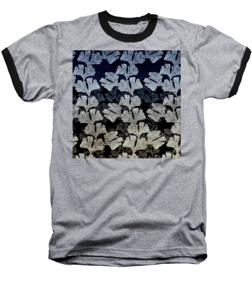 Ginko Baseball T-Shirt featuring the digital art Ginko Leaf Pattern by Sand And Chi