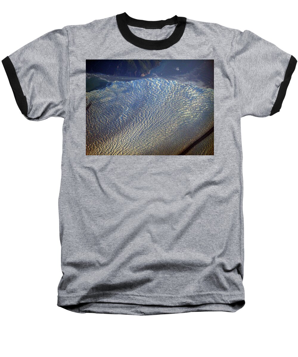 Alaska Baseball T-Shirt featuring the photograph Glacier Texture by Mark Duehmig