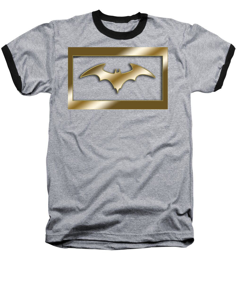 Golden Bat Baseball T-Shirt featuring the digital art Golden Bat by Chuck Staley