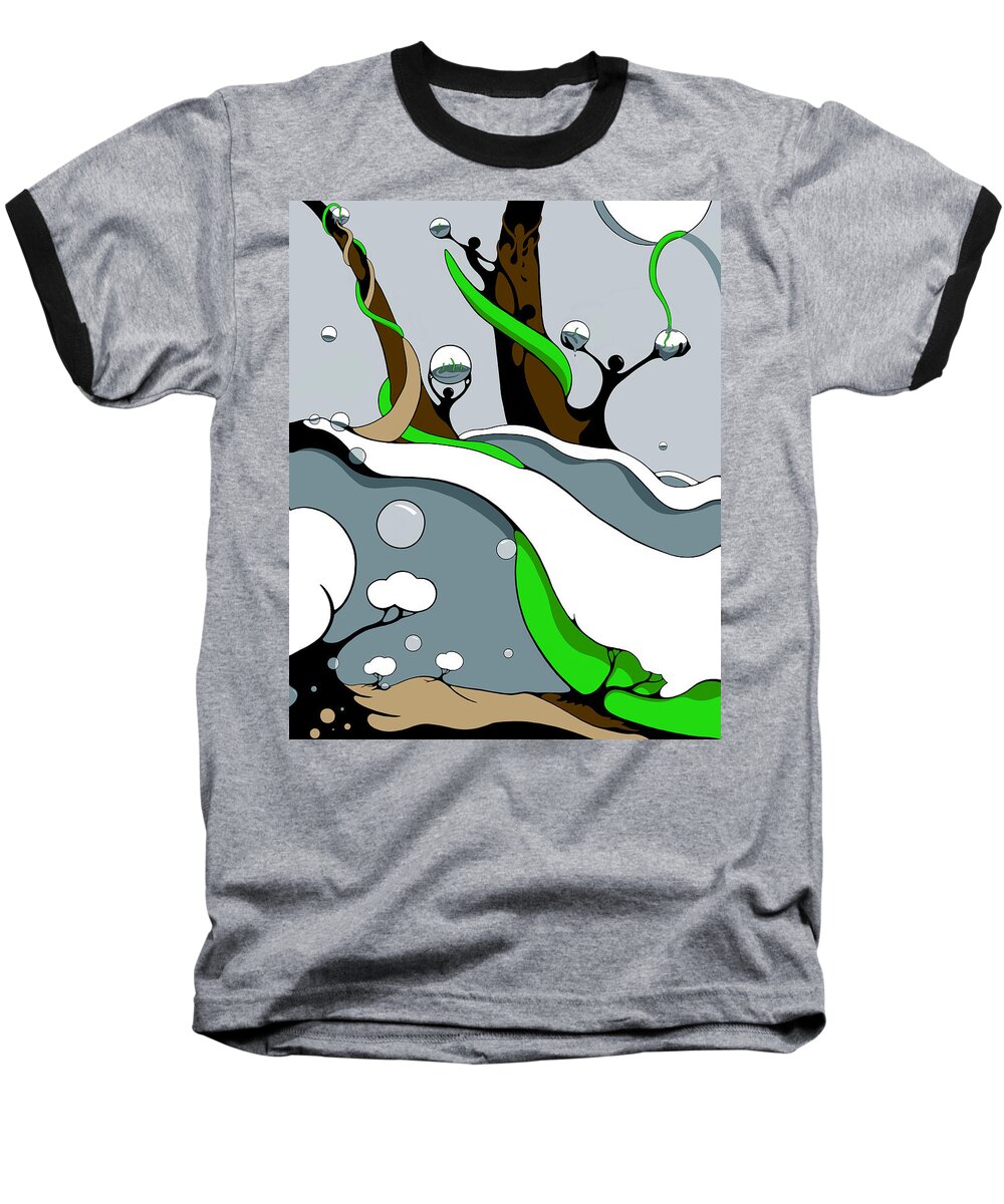 Vines Baseball T-Shirt featuring the drawing Half Full by Craig Tilley