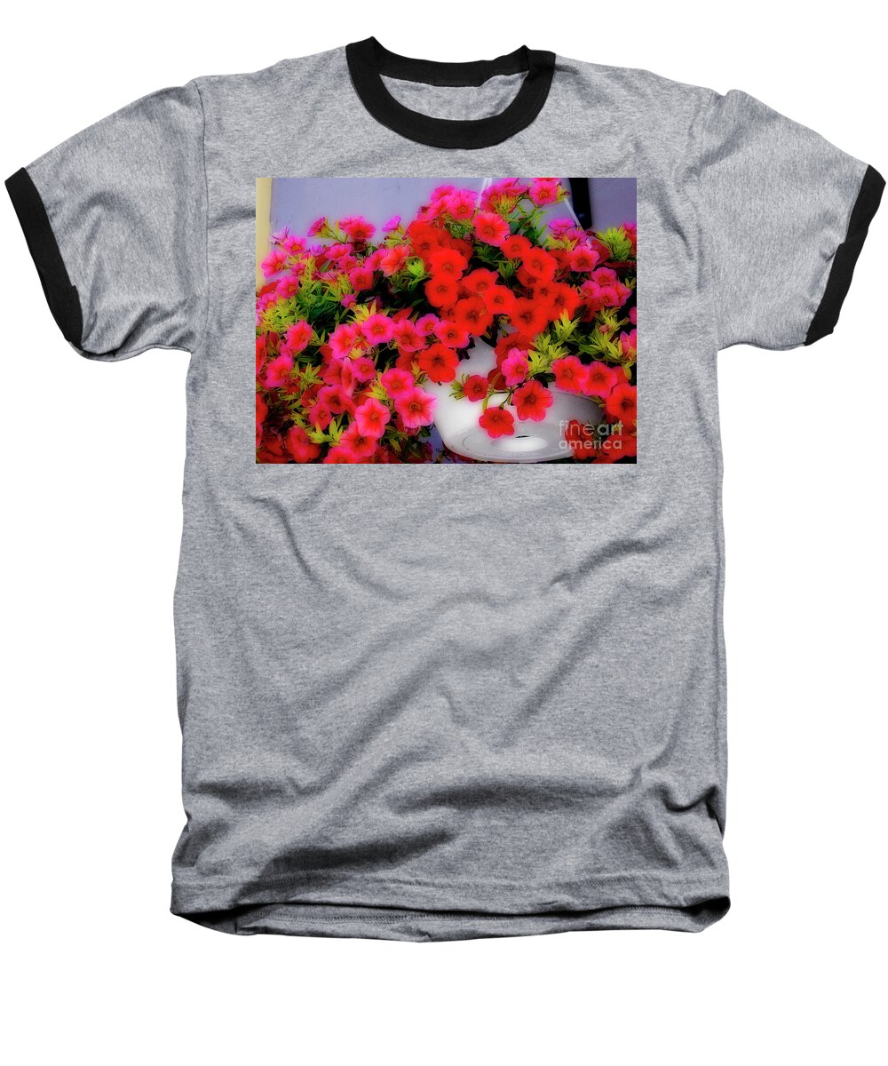 Canada Baseball T-Shirt featuring the photograph Hanging Flowers by Lenore Locken