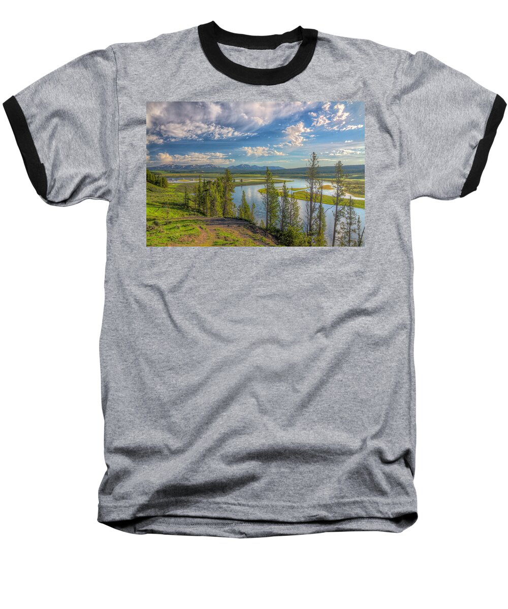 Yellowstone National Park Baseball T-Shirt featuring the photograph Hayden Valley 2011-06 01 by Jim Dollar