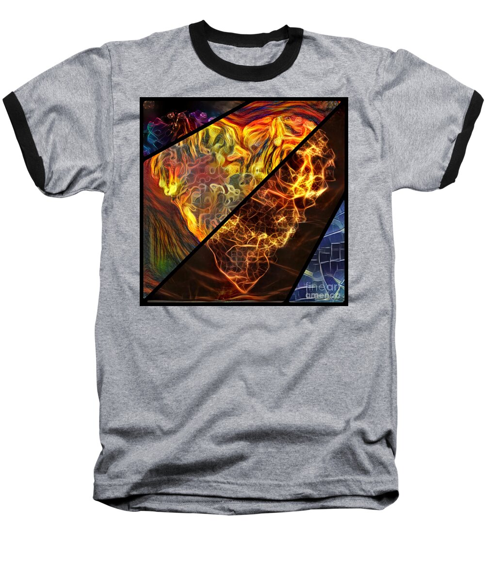 Heart Baseball T-Shirt featuring the digital art Heart of Time by Bill King