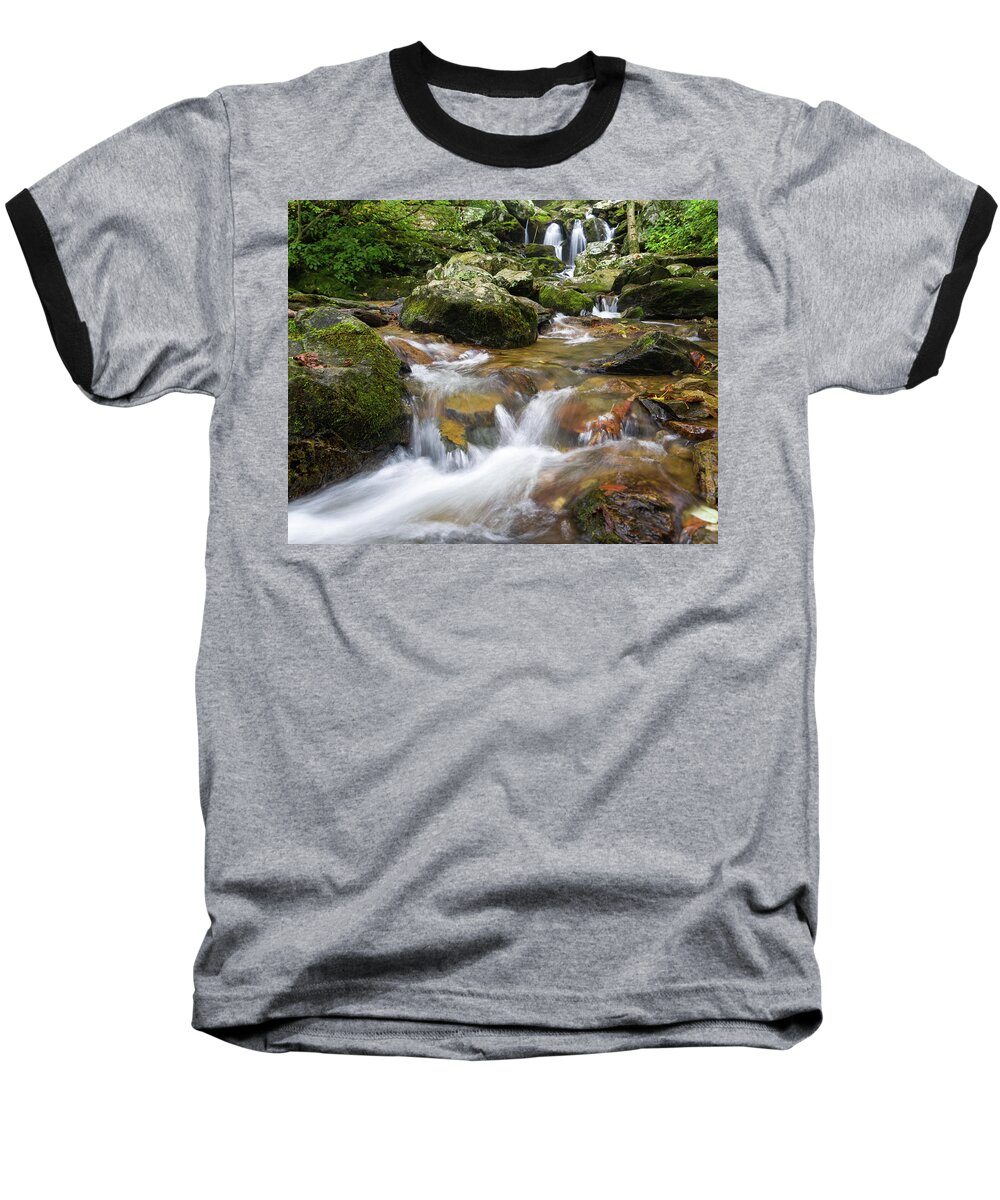Waterfall Baseball T-Shirt featuring the photograph Hogcamp Branch Falls I by William Dickman