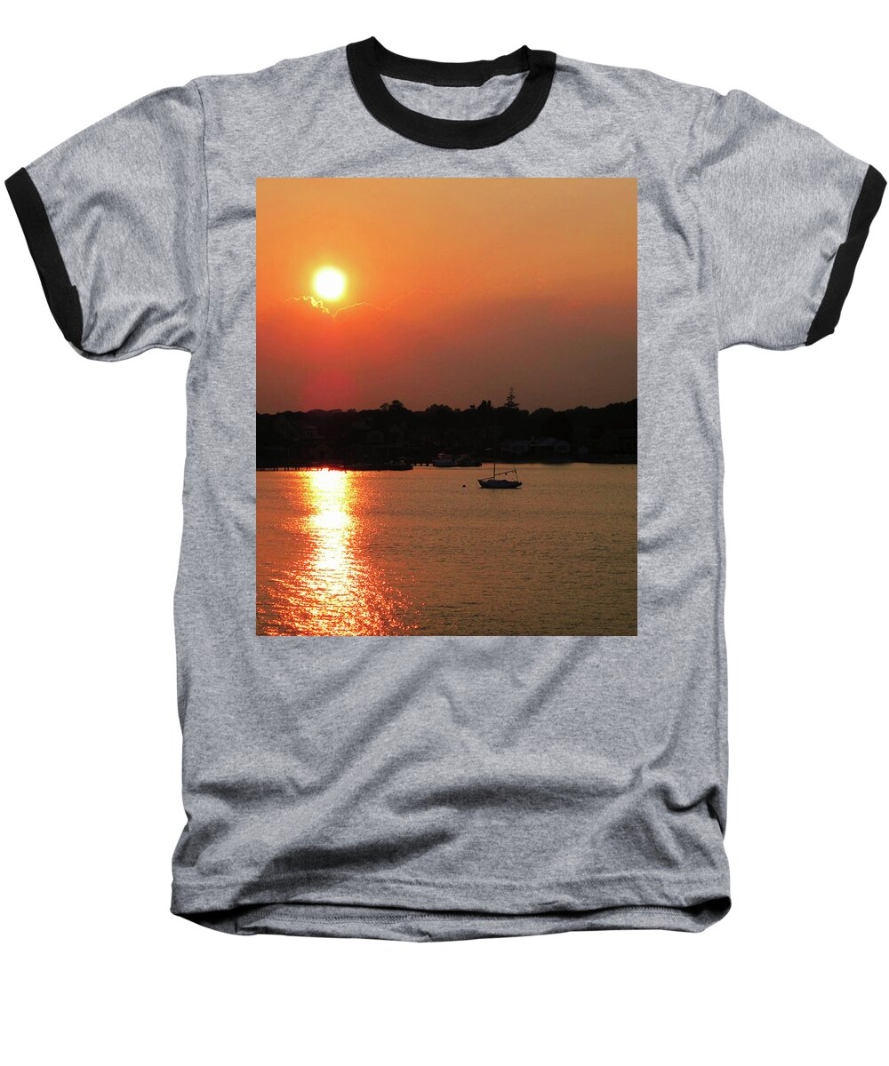Landscape Baseball T-Shirt featuring the photograph Hyannis Sunset by Sharon Williams Eng