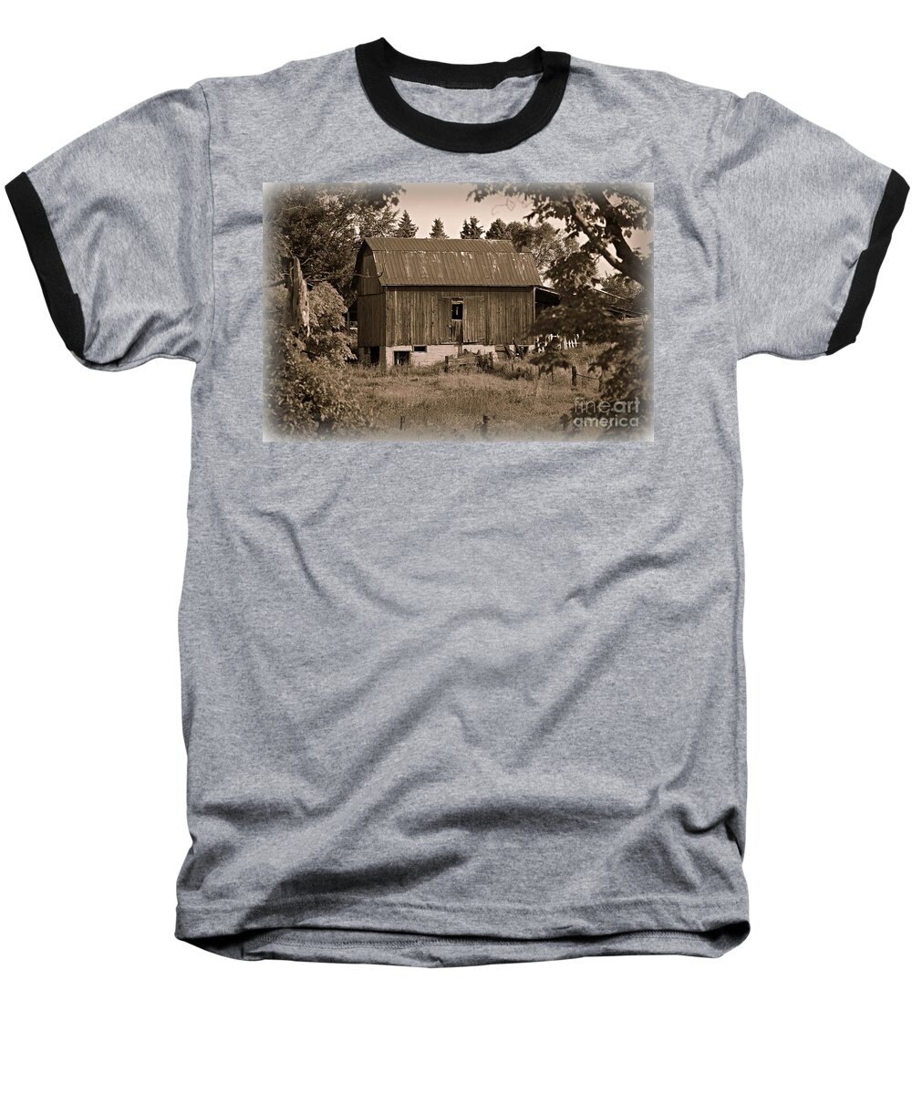 Barn Baseball T-Shirt featuring the photograph I Believe In Yesterday by Scott Ward