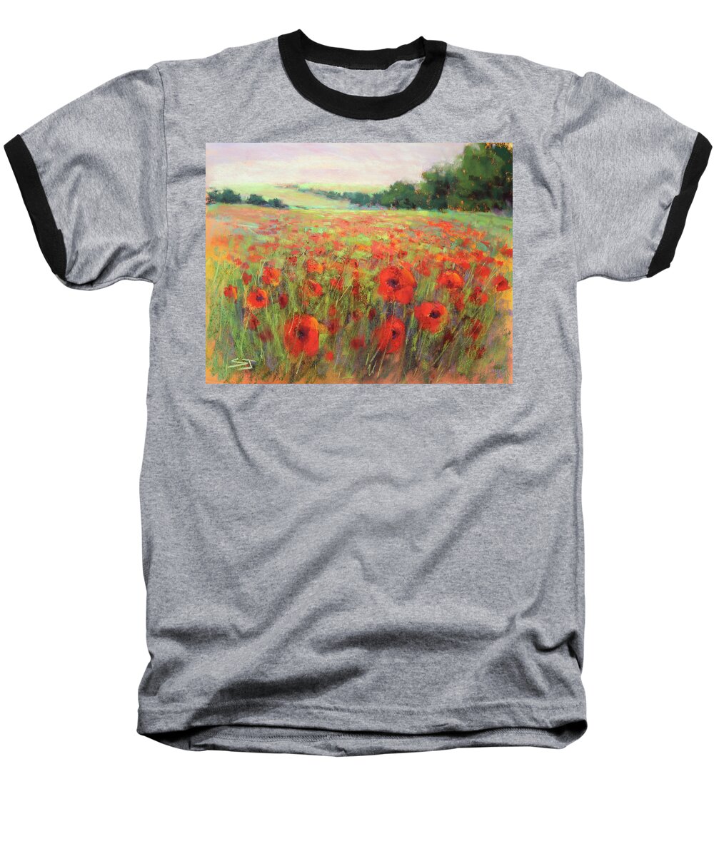 Poppies Baseball T-Shirt featuring the painting I Dream of Poppies by Susan Jenkins