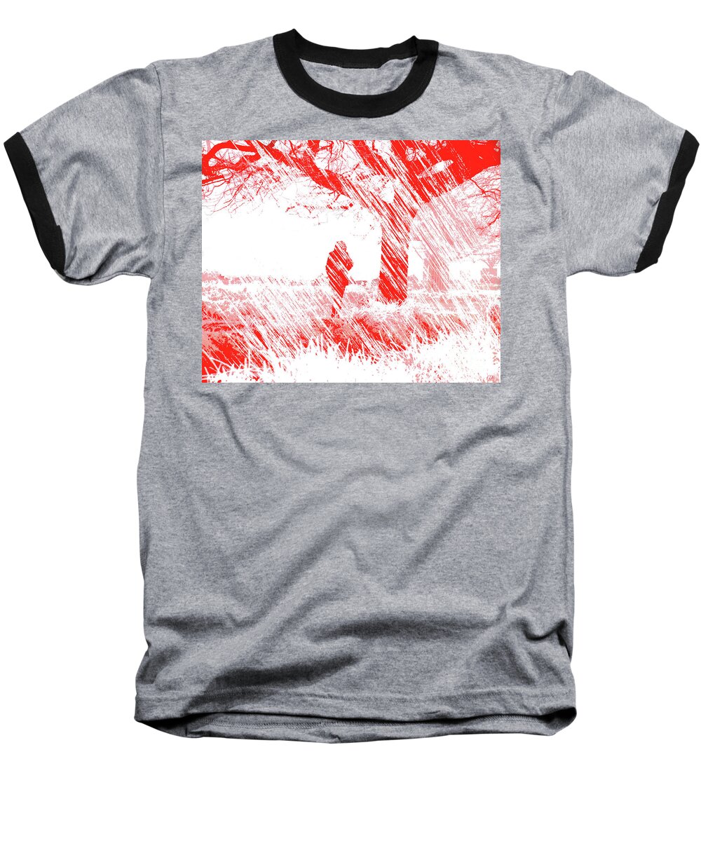 Woman Baseball T-Shirt featuring the photograph Icy Shards Fall on Setttled Snow by LemonArt Photography