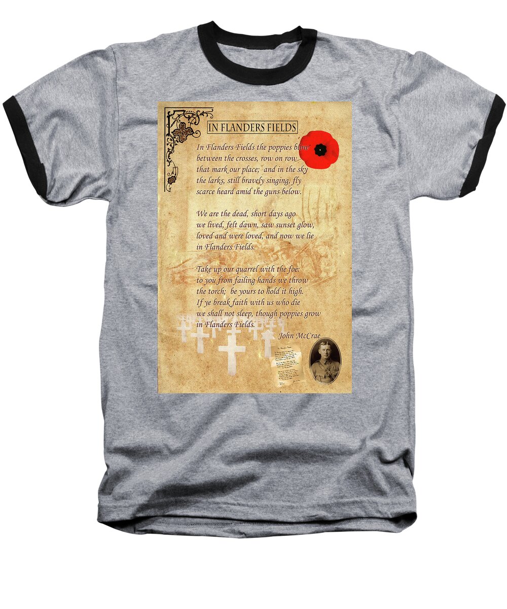 Flanders Fields Baseball T-Shirt featuring the photograph In Flanders Fields by Andrew Fare