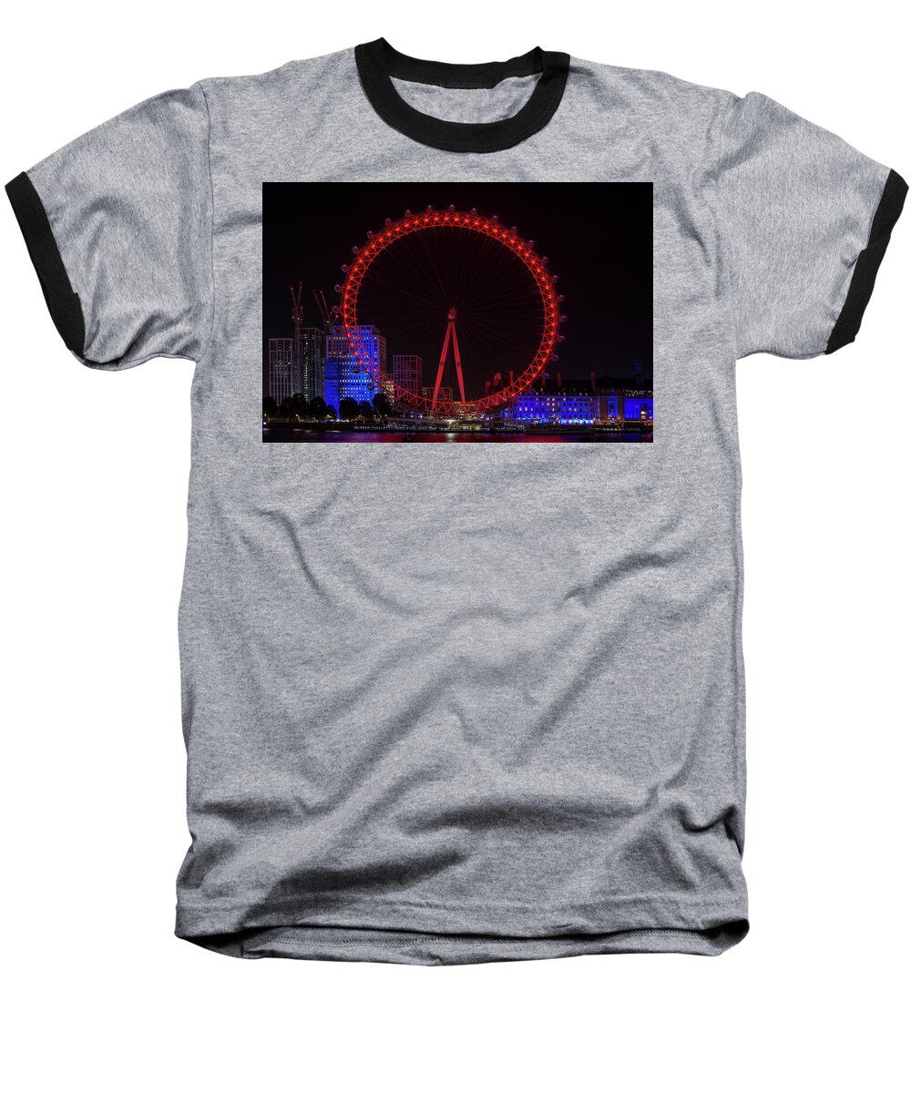 London Eye Baseball T-Shirt featuring the photograph In the blink of an eye 1 by Steev Stamford