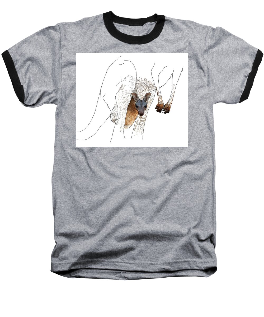 J Is For Joey Baseball T-Shirt featuring the drawing J is For Joey by Joan Stratton