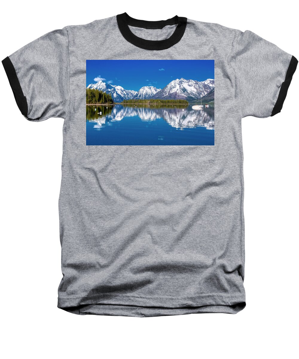 Jackson Lake Baseball T-Shirt featuring the photograph Jackson Lake by Joe Paul