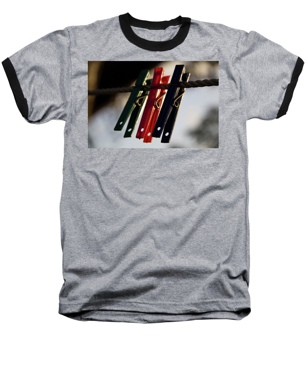 Clothes Pegs Baseball T-Shirt featuring the photograph Jobless by Stuart Manning
