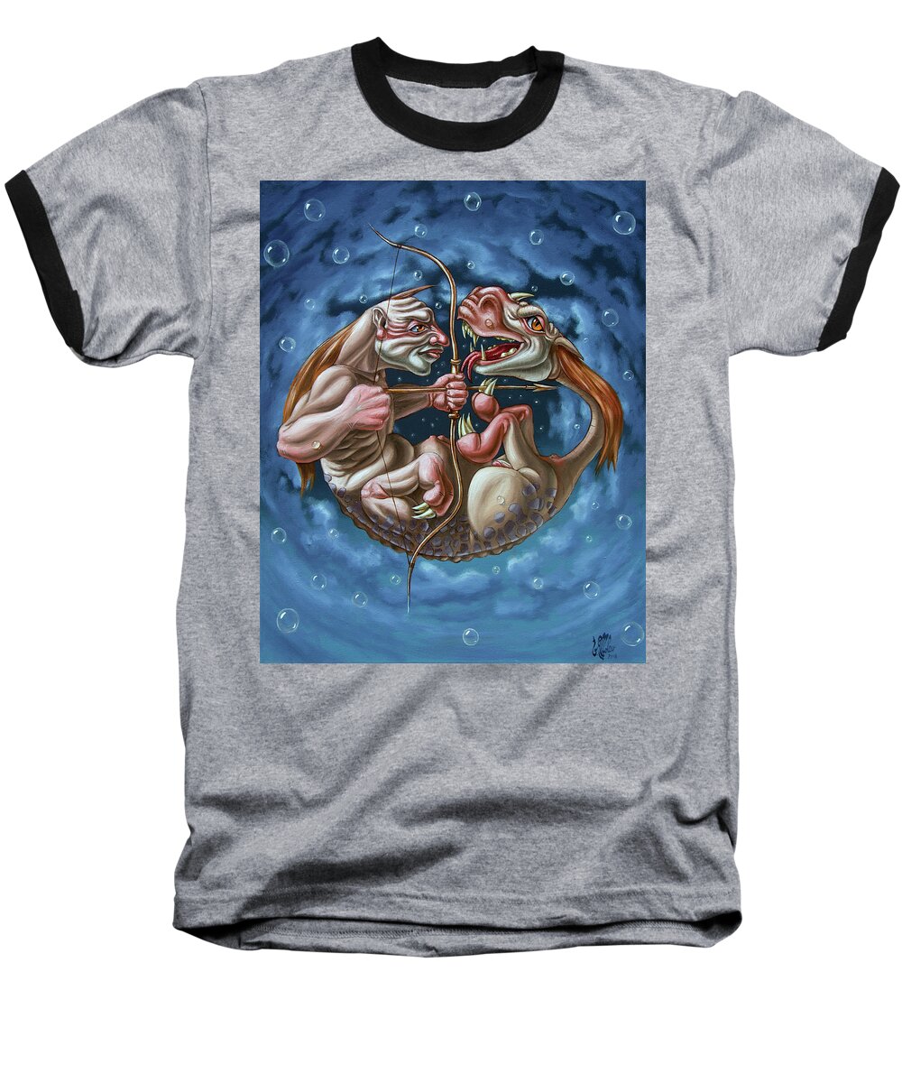  Fine Art Baseball T-Shirt featuring the painting To Kill the Dragon in Itself by Victor Molev