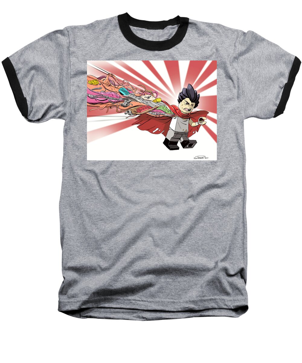 Lego Baseball T-Shirt featuring the digital art Lego Akira by Kynn Peterkin