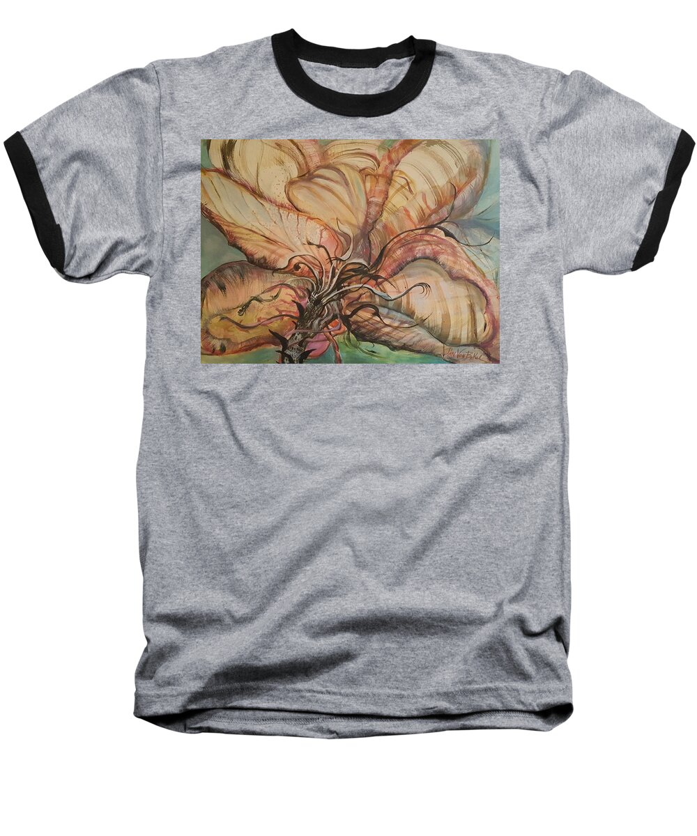 Lily Baseball T-Shirt featuring the painting Lily Downunder by Jan VonBokel