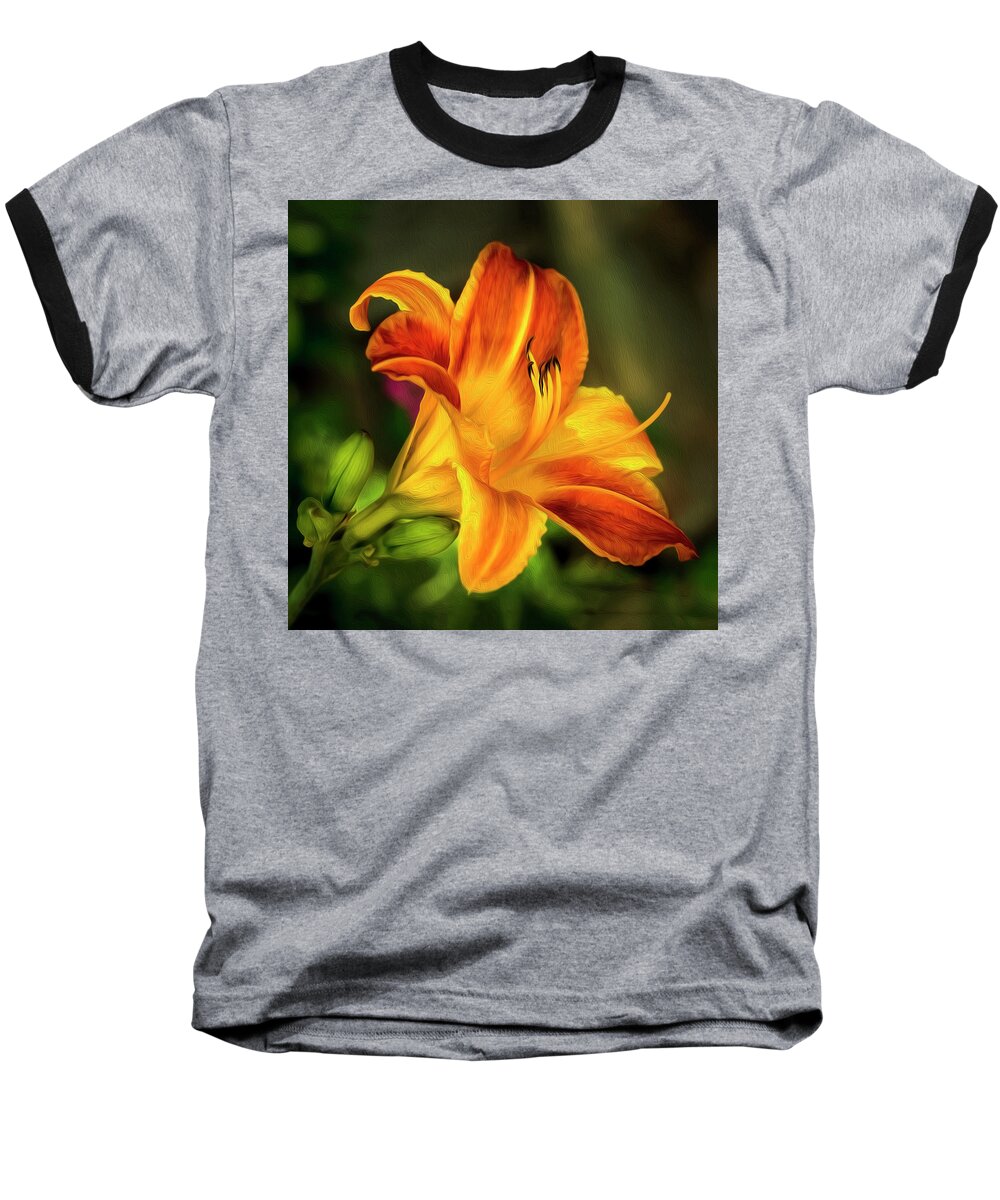Daylily Baseball T-Shirt featuring the photograph Texas Lily of The Day by Harriet Feagin