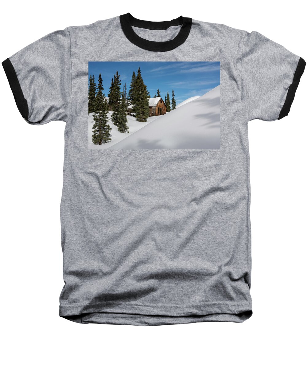 Mining Baseball T-Shirt featuring the photograph Little Cabin by Angela Moyer