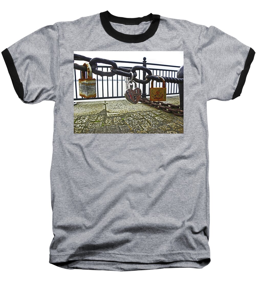 Liverpool Baseball T-Shirt featuring the photograph LIVERPOOL. The Albert Dock. Eternal Love. by Lachlan Main