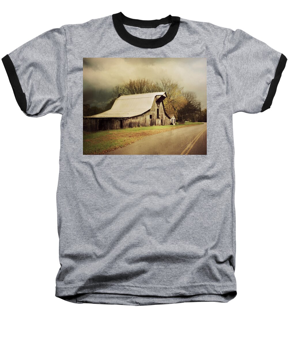 Barn Baseball T-Shirt featuring the photograph Look Both Ways by Julie Hamilton