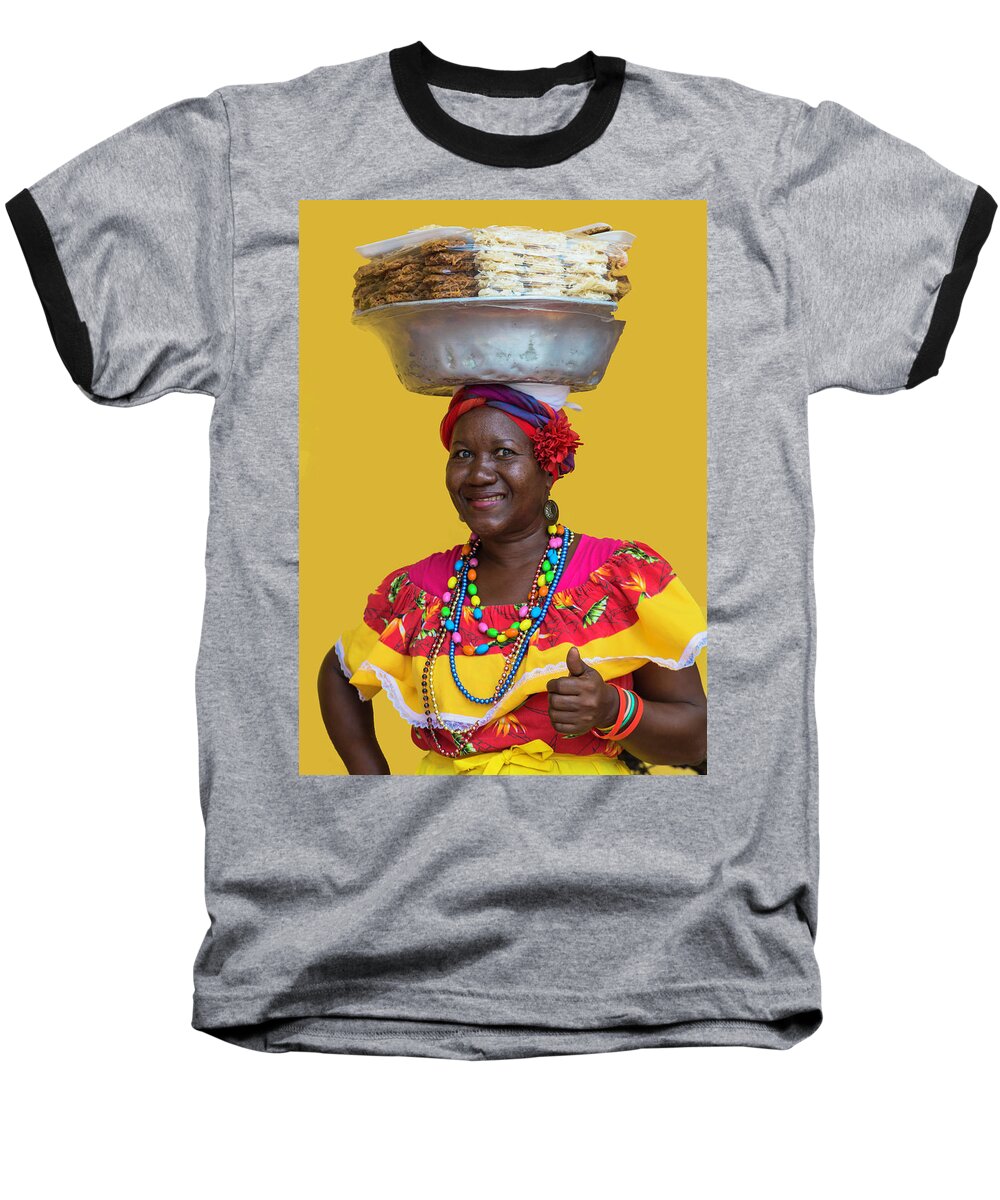 Cartagena Baseball T-Shirt featuring the photograph Los palenques de Cartagena de Indias by Pheasant Run Gallery