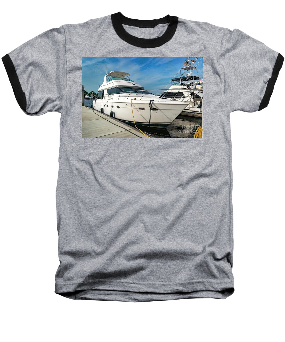 Luxury Yacht Baseball T-Shirt featuring the photograph Luxury Yacht Artwork nm08190349 by Carlos Diaz
