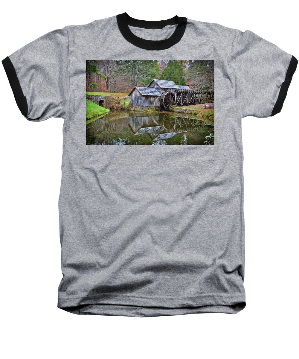 Mabry Mill Baseball T-Shirt featuring the photograph Mabry Mill by Michael Frank