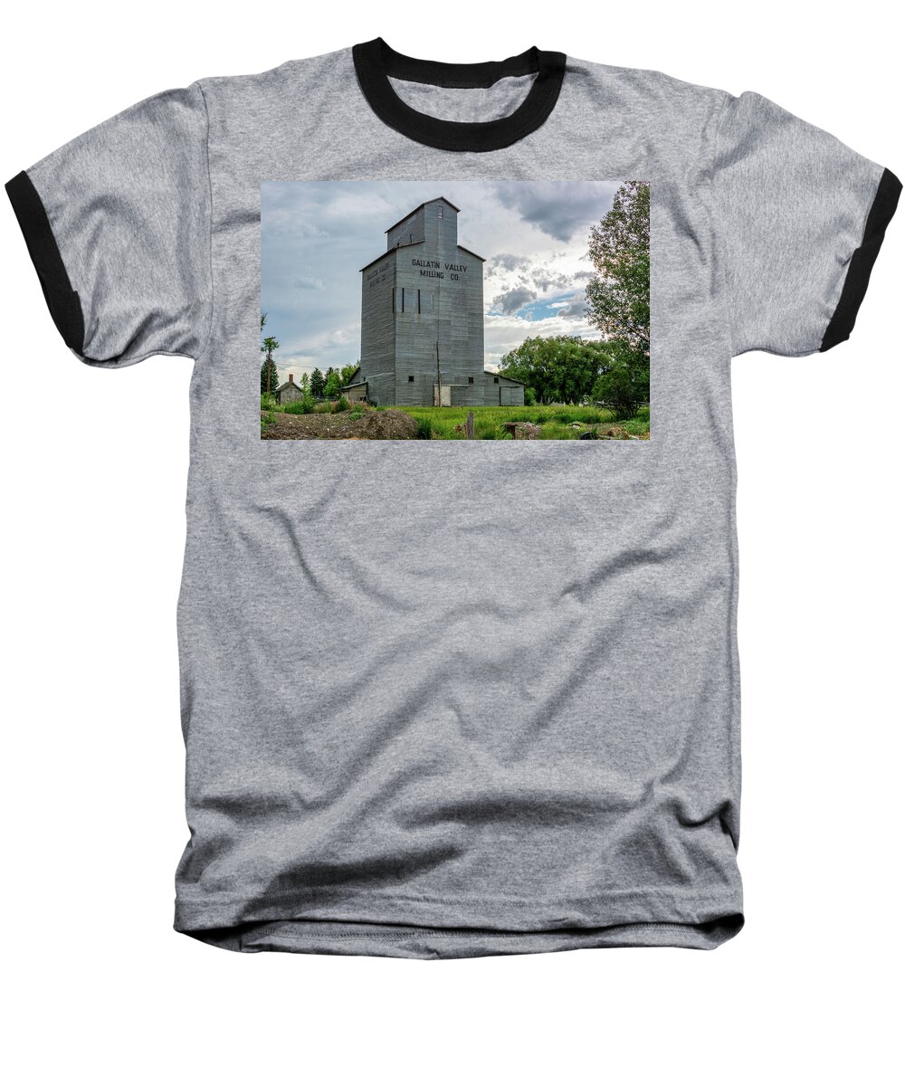 Grain Baseball T-Shirt featuring the photograph Manhattan, Montana Memories by Douglas Wielfaert