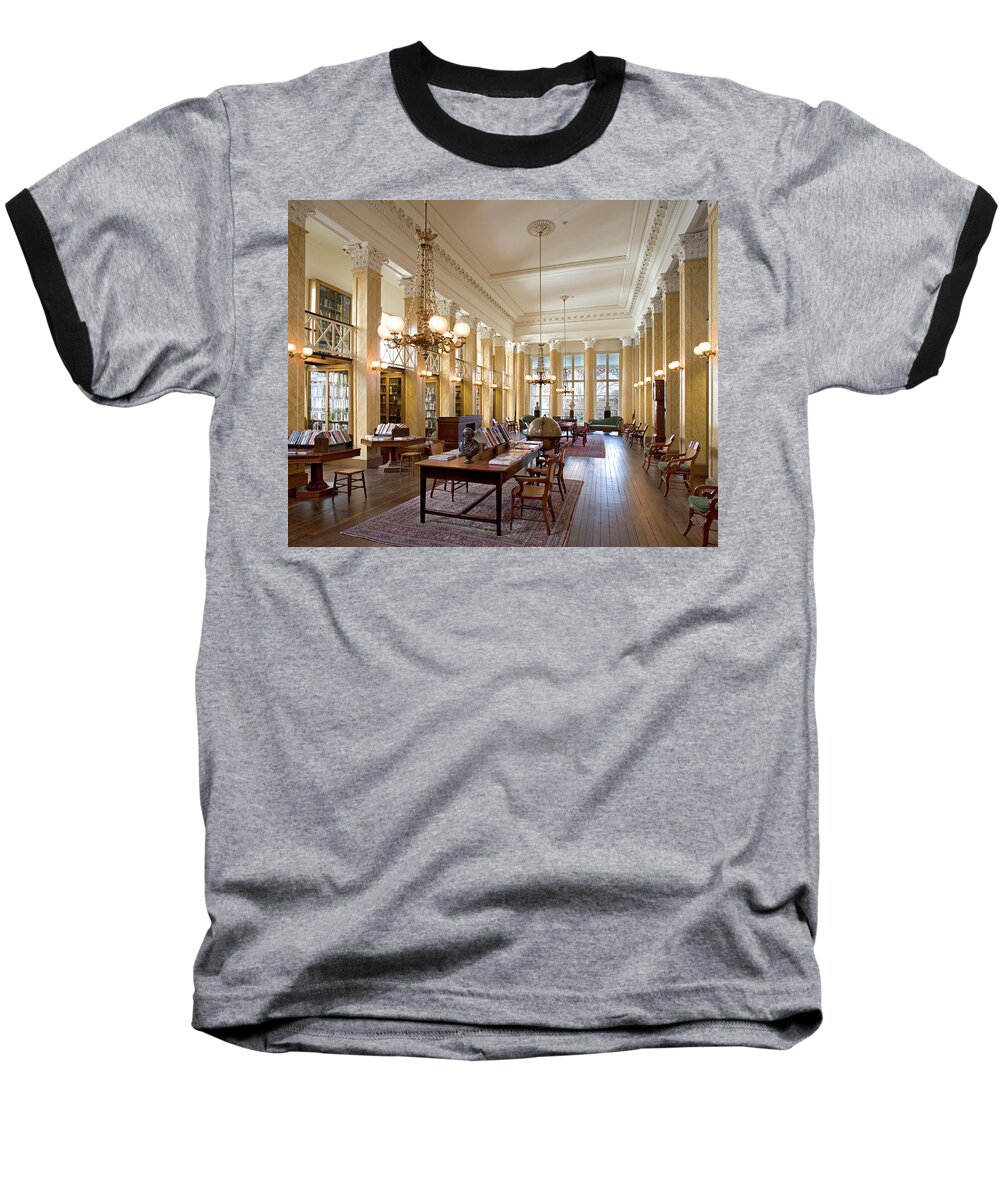 Athenaeum Of Philadelphia Baseball T-Shirt featuring the photograph Members' Reading Room by Tom Crane