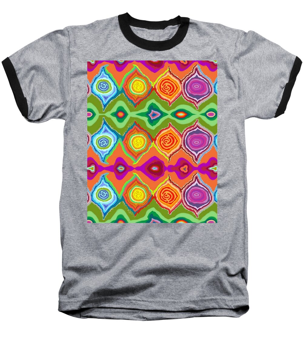 Pattern Baseball T-Shirt featuring the digital art Mexican Colours by Julia Woodman