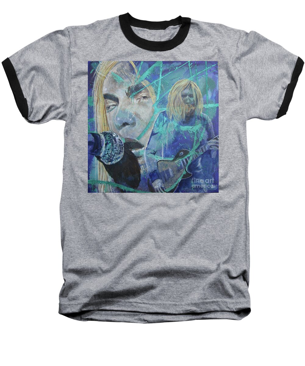Allman Brothers Band Baseball T-Shirt featuring the painting Midnight Ryders by Stuart Engel