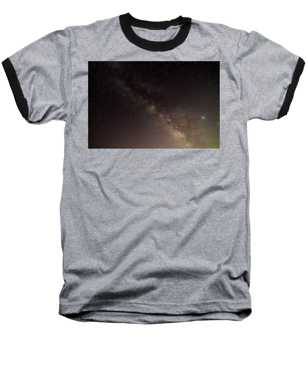 Milky Way Baseball T-Shirt featuring the photograph Milky Way and Jupiter by Paul Rebmann