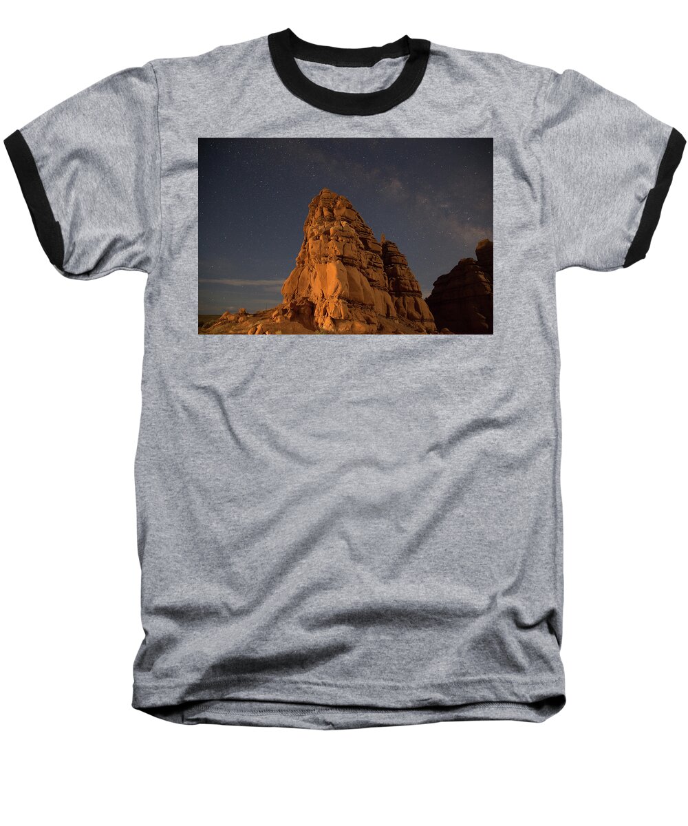 Galaxy Baseball T-Shirt featuring the photograph Milky Way on the Rocks by Kyle Lee