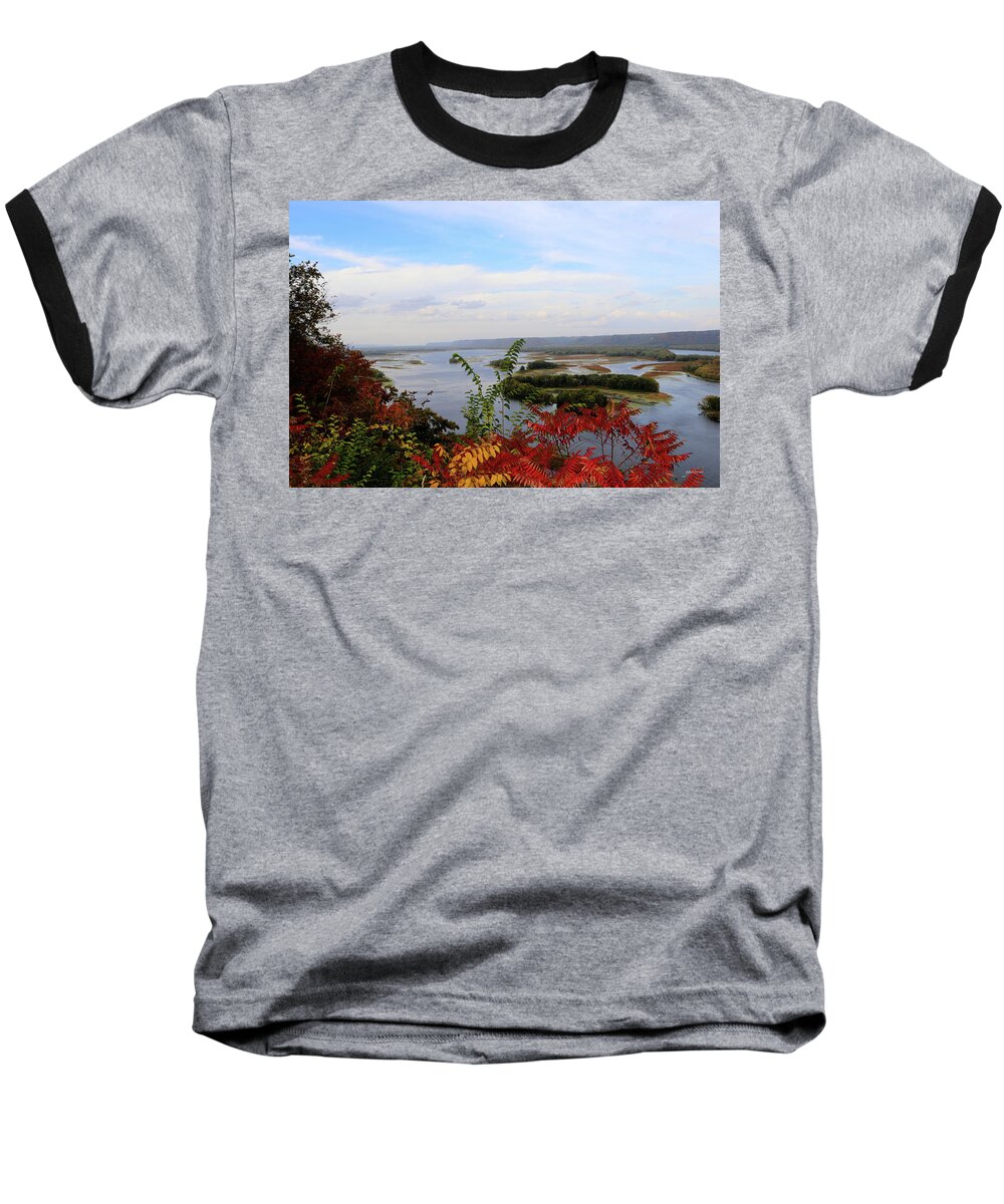 Fall Baseball T-Shirt featuring the photograph Mississippi River in the Fall by Gary Gunderson