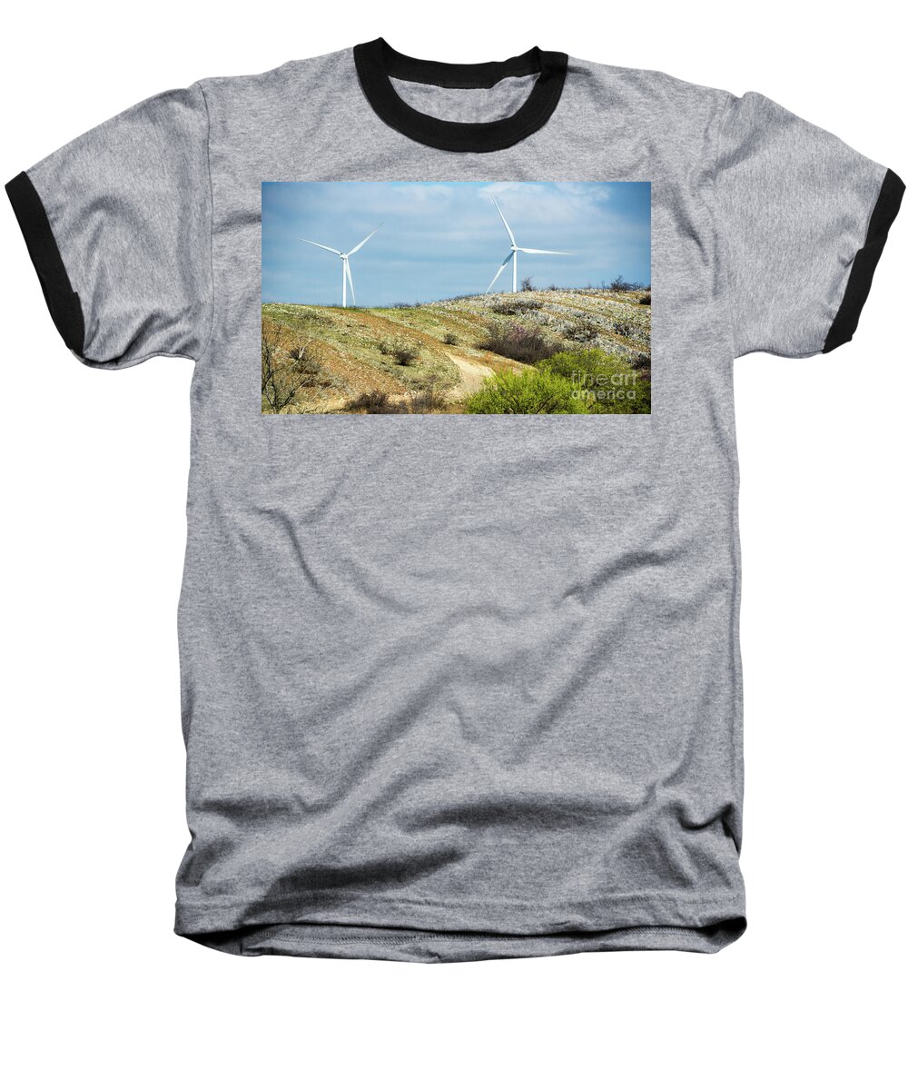 Windmill Baseball T-Shirt featuring the photograph Modern Windmill by Cheryl McClure