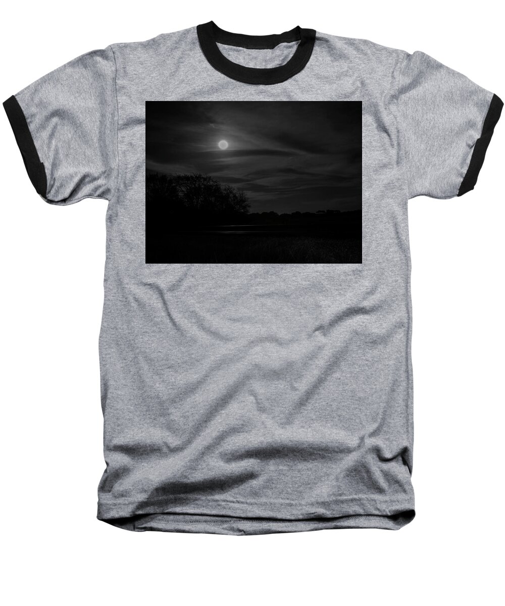 Moon Baseball T-Shirt featuring the photograph Moonlit Tracks by Jerry Connally
