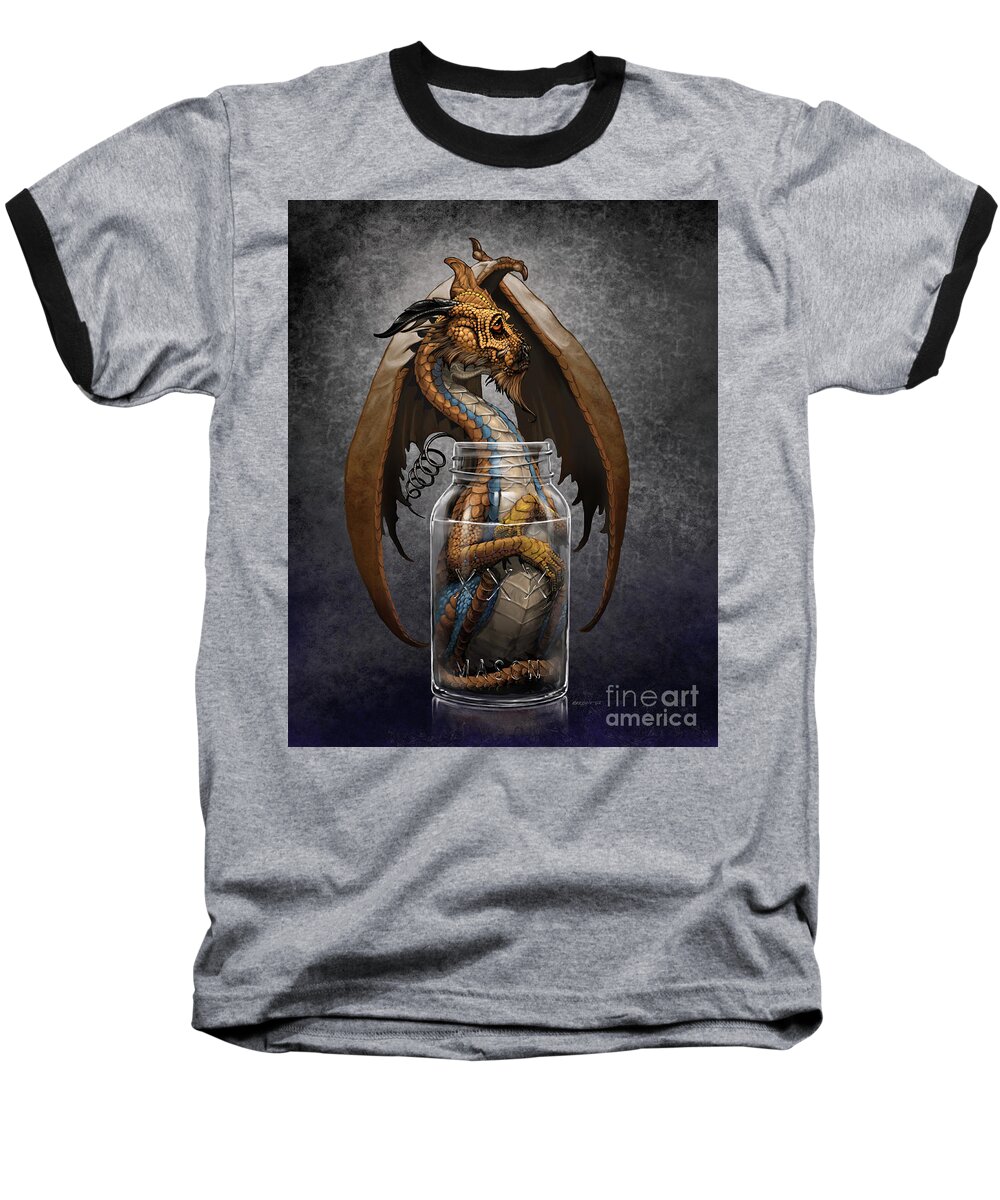 Moonshine Baseball T-Shirt featuring the digital art Moonshine Dragon by Stanley Morrison