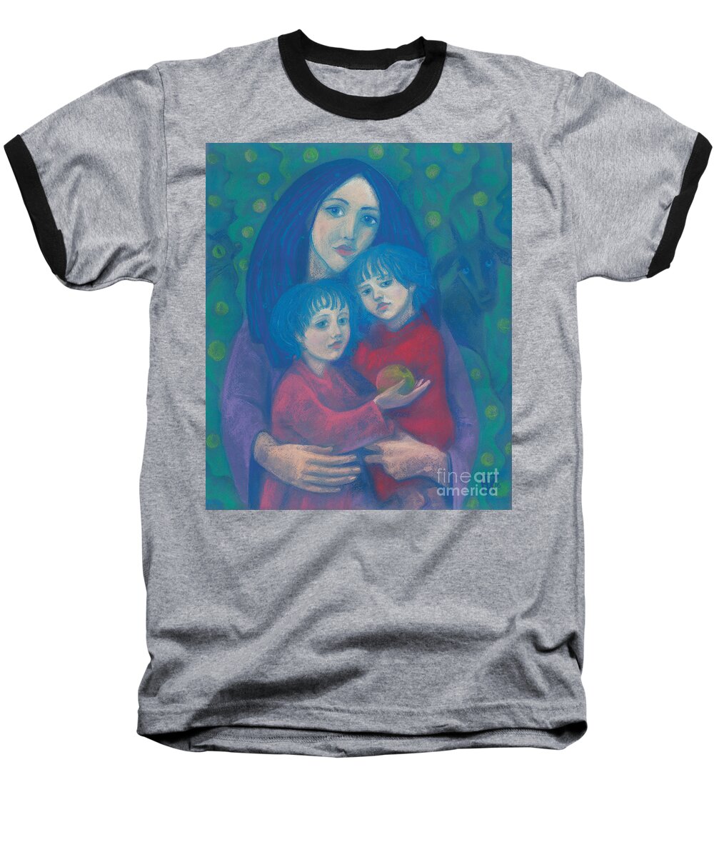 Motherhood Baseball T-Shirt featuring the painting Night Fairytale by Julia Khoroshikh