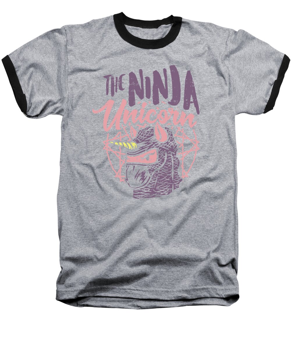 Training Baseball T-Shirt featuring the digital art Ninja Unicorn Martial Arts Horse by Mister Tee