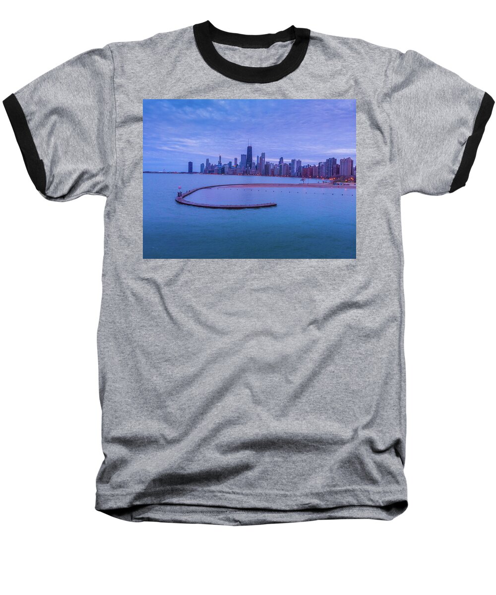 Chicago Baseball T-Shirt featuring the photograph North Avenue Beach Chicago, IL by Bobby K