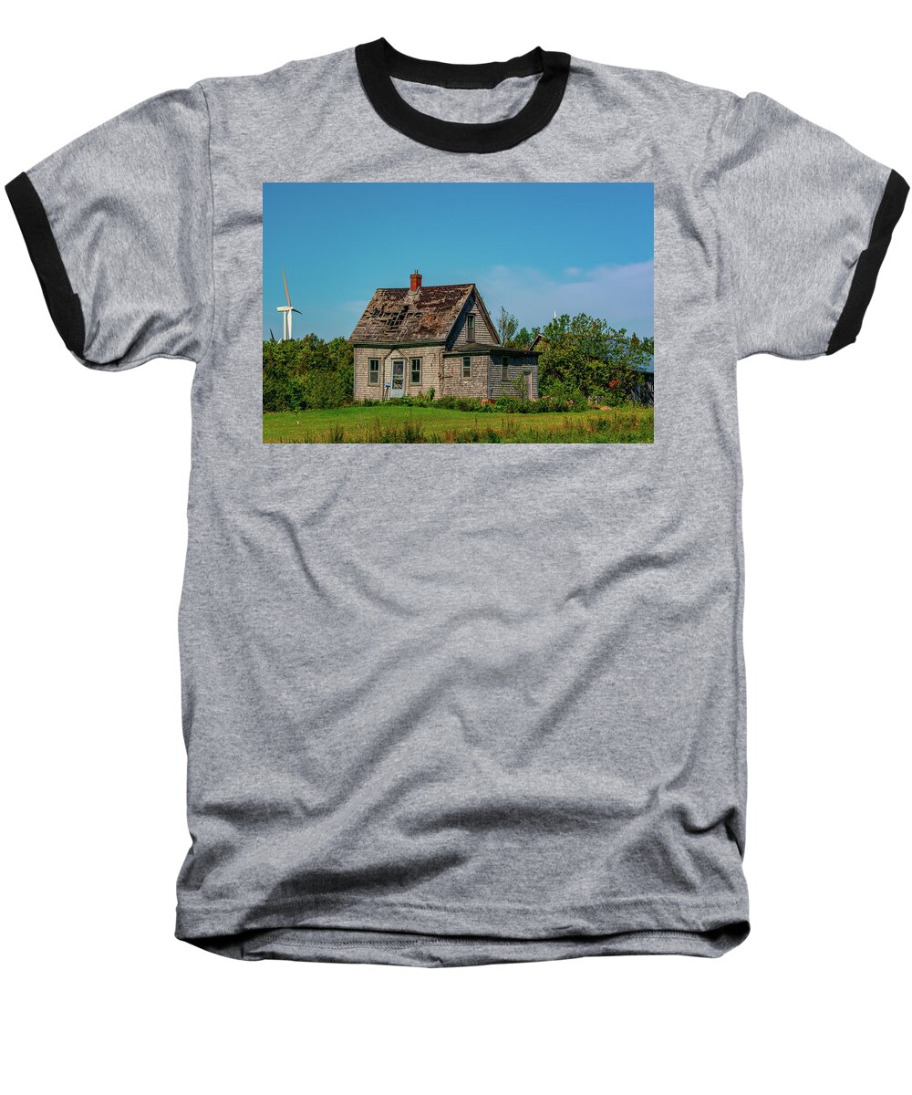 Vernacular Home Baseball T-Shirt featuring the photograph Old House, Maritimes Canada by Douglas Wielfaert