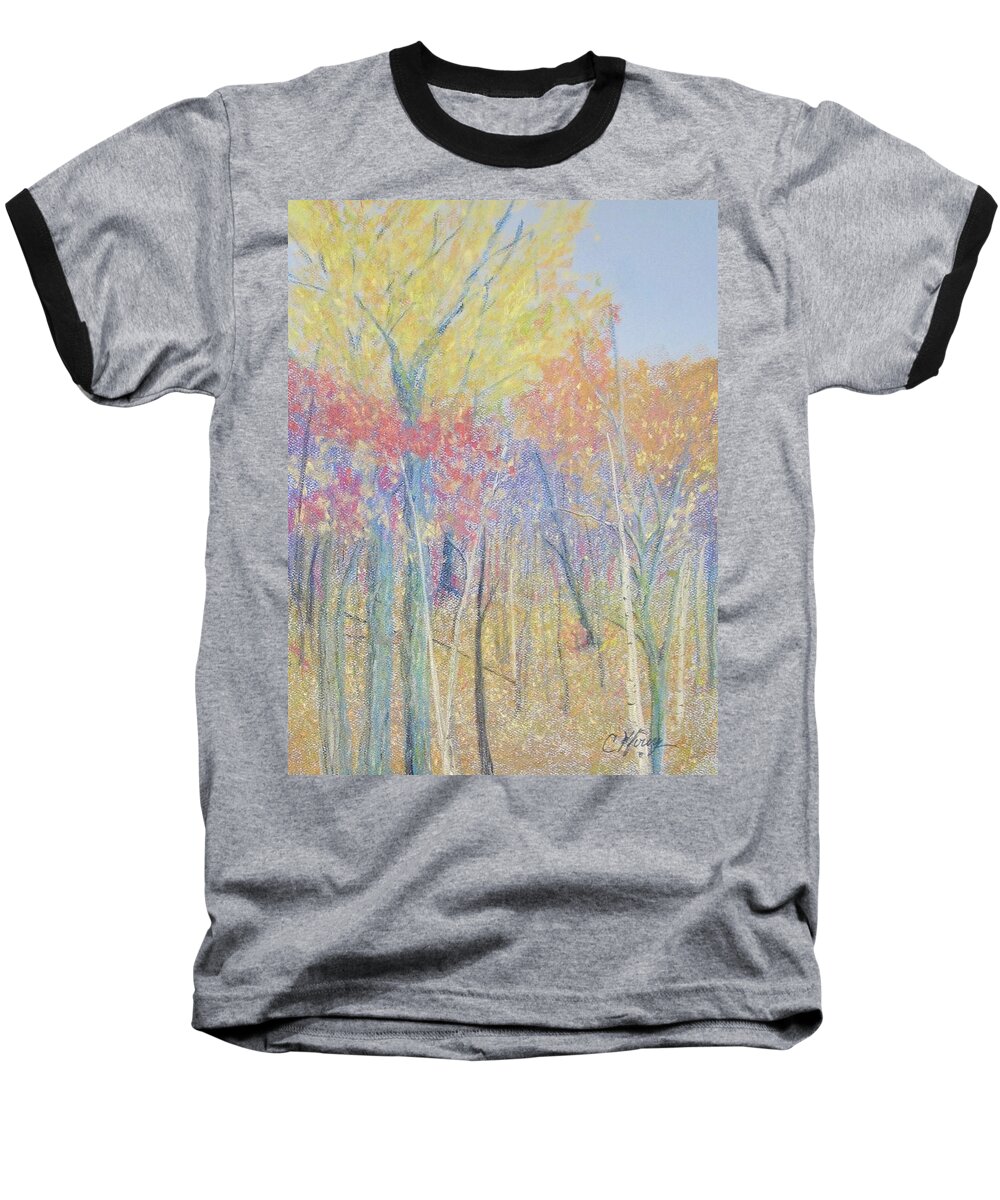 Oak Tree Baseball T-Shirt featuring the painting Oak Tree by Christine Kfoury