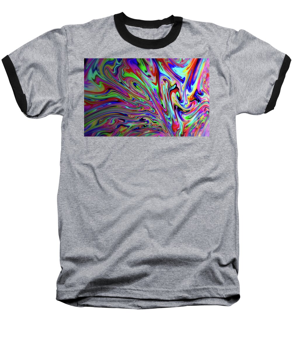 Design Baseball T-Shirt featuring the digital art Oil and Water by Gary Blackman