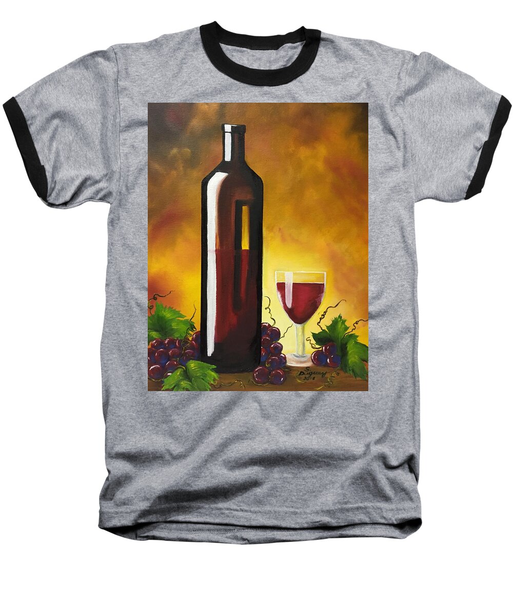 Wine Baseball T-Shirt featuring the painting Okanagan Red by Sharon Duguay