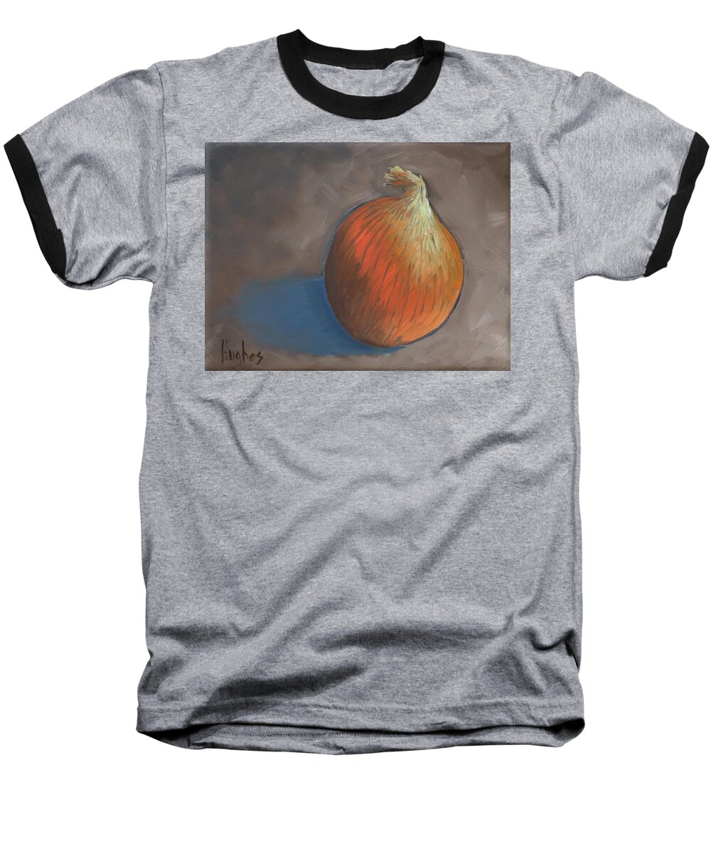 Onion Baseball T-Shirt featuring the painting Onion by Kevin Hughes
