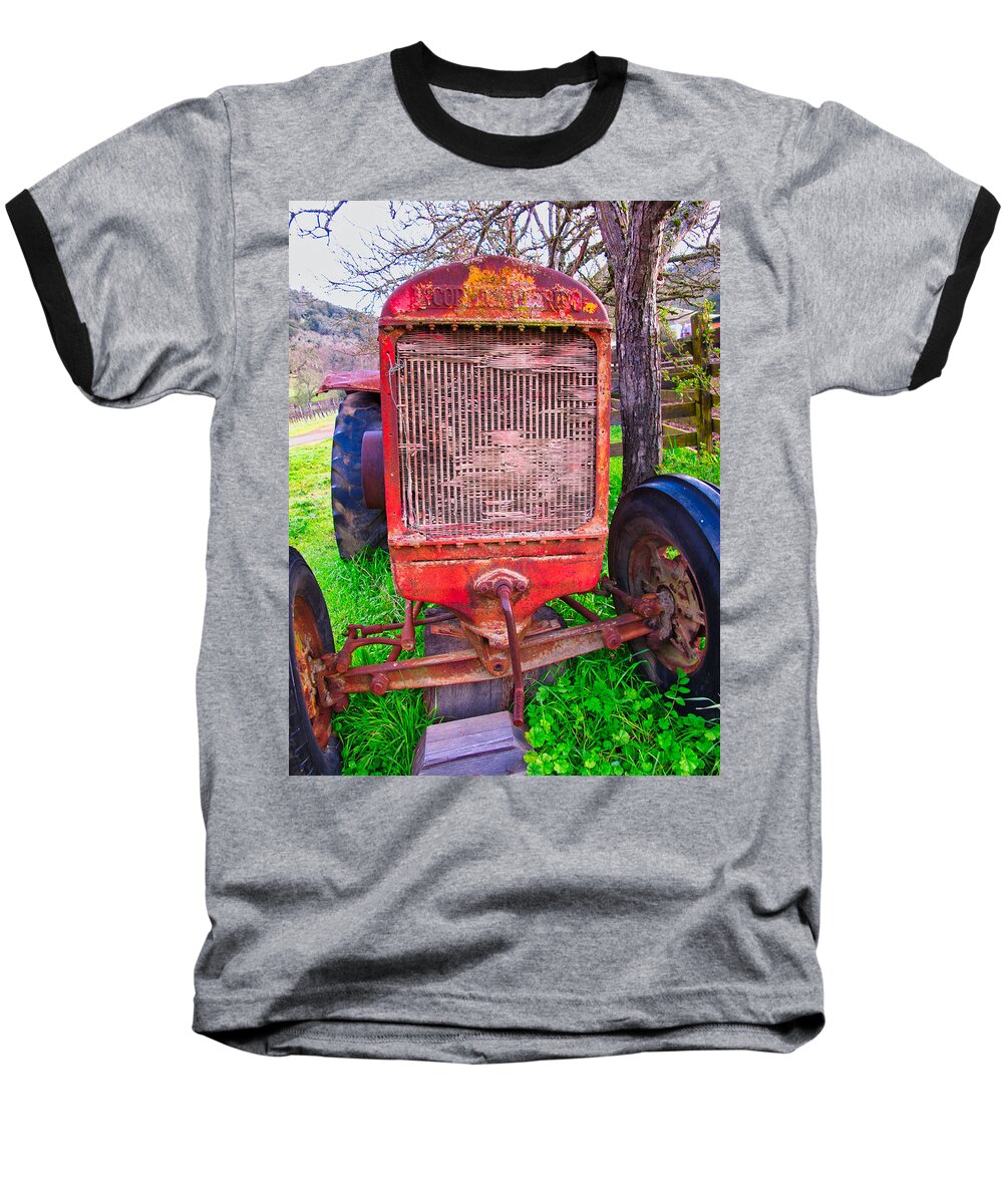 Tractor Baseball T-Shirt featuring the photograph Out To Pasture by Tom Gresham