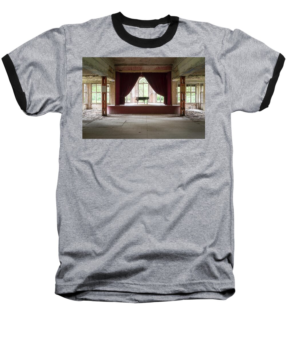 Urban Baseball T-Shirt featuring the photograph Piano on Stage by Roman Robroek
