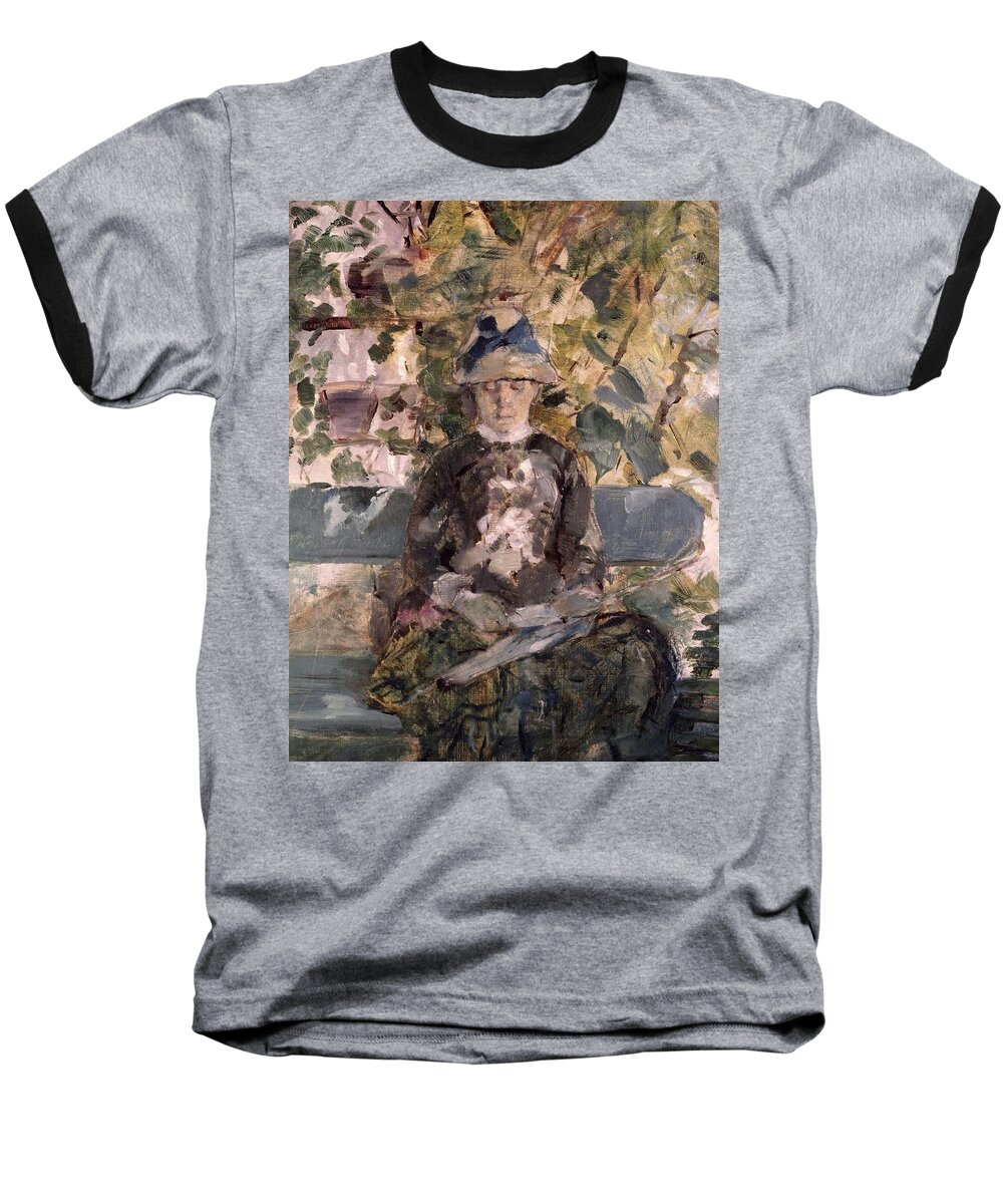 Henri De Toulouse-lautrec Baseball T-Shirt featuring the painting Portrait of Adele Tapie de Celeyran - 1882 - oil on canvas - 41x32,5. HENRI DE TOULOUSE-LAUTREC . by Henri de Toulouse Lautrec -1864-1901-