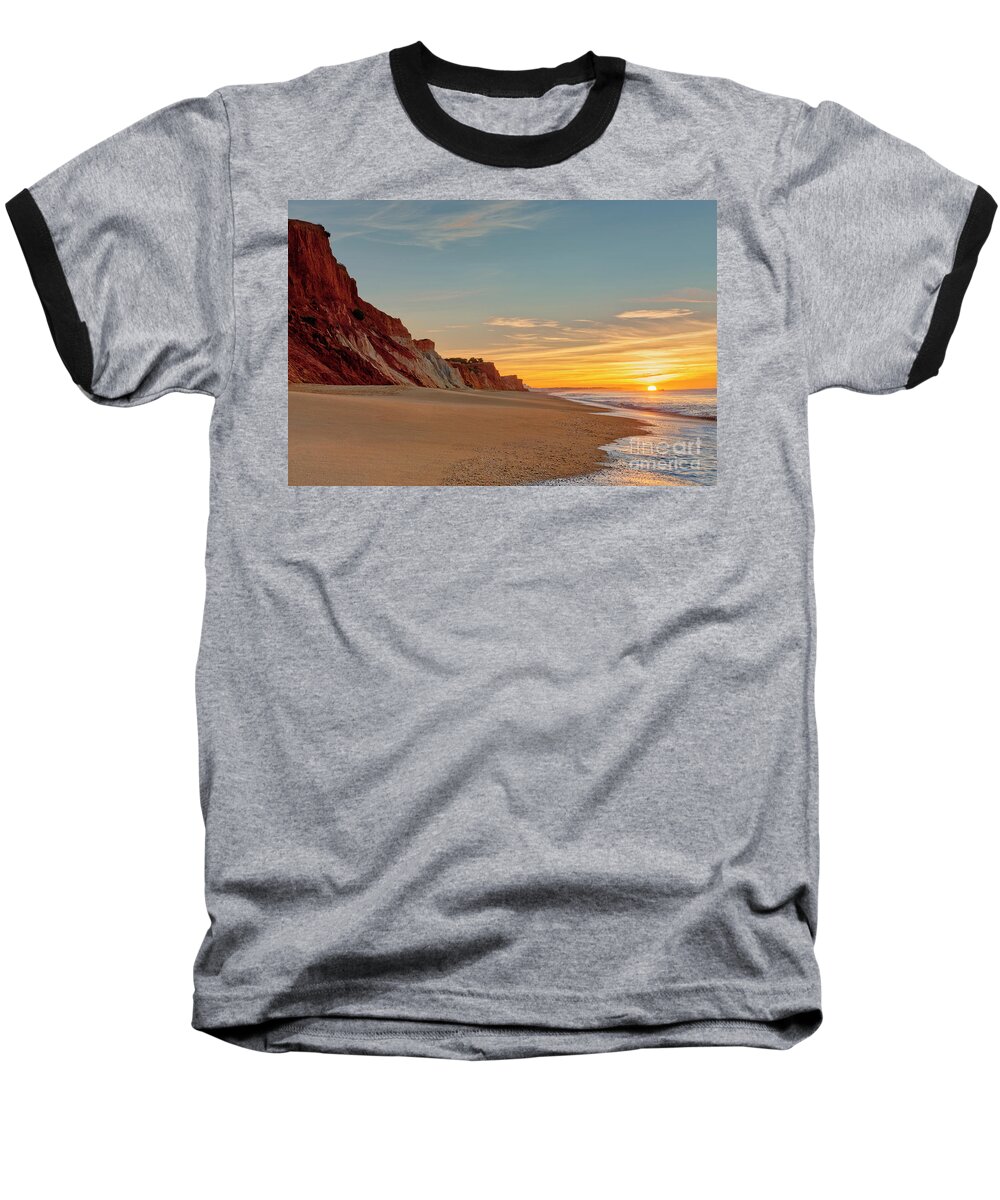 Portugal Baseball T-Shirt featuring the photograph Praia da Falesia at dawn by Mikehoward Photography