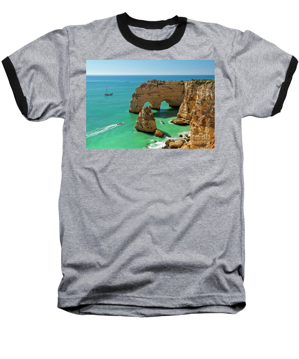Praia Da Marinha Baseball T-Shirt featuring the photograph Praia da Marinha, Portugal by Mikehoward Photography